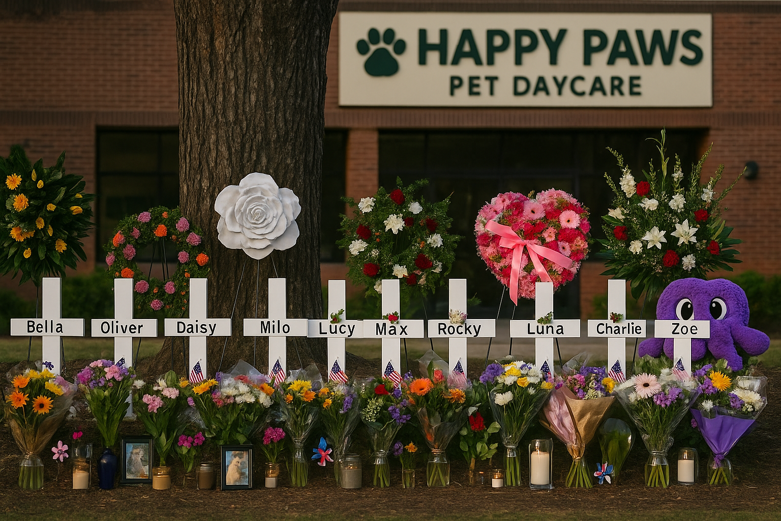 Memorial service for the 54 pets lost in the daycare tragedy